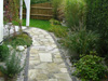Weg Steinplatten gepflastert asiatischer Garten