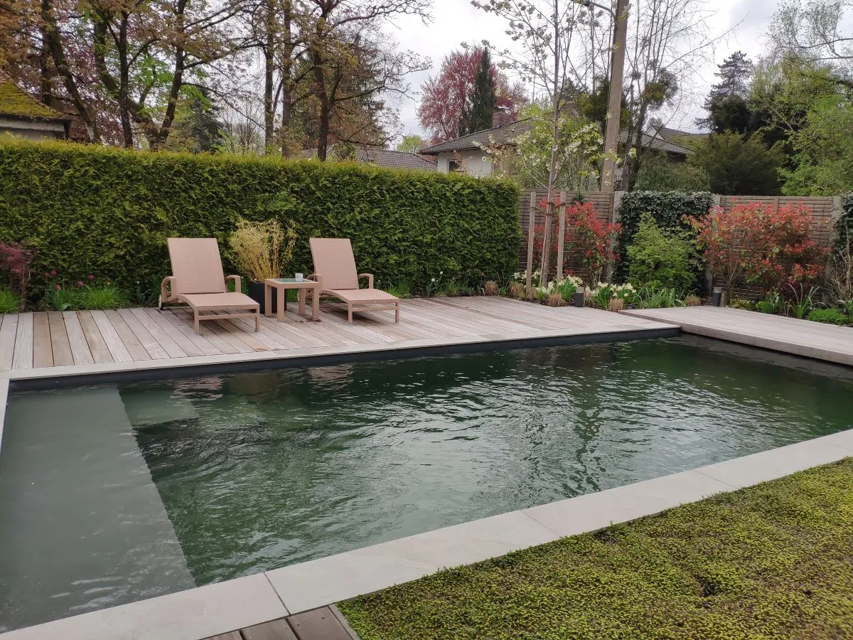 Naturpool, Liegedeck, Ersatzbaum, Gartenmöbel